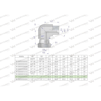 Kolanko hydrauliczne calowe AB 1 1/4" BSP Waryński