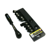 Zestaw L nasadek 1/2 z grzechotką   8 9 10  11 12 13 14 15 16 17 mm  11 el Waryński-102203