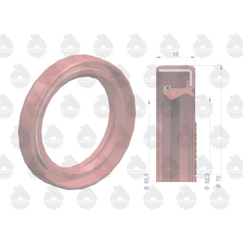 Pierścień uszczelniający uszczelniacz wału korbowego przedni 974240 52x72x12 Fluoroelastomer C-385 ZETOR ORYGINAŁ U