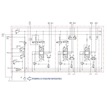 Rozdzielacz 4 sekcyjny. 80 l/min.. proporcjonalny. kompensacja ciśnienia LS. z opcją sterowania dźwigniami . zaworem 