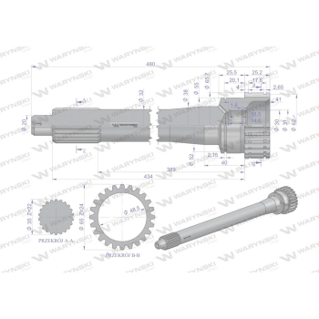 Wałek sprzęgłowy 86126086 C-385 WARYŃSKI-102146