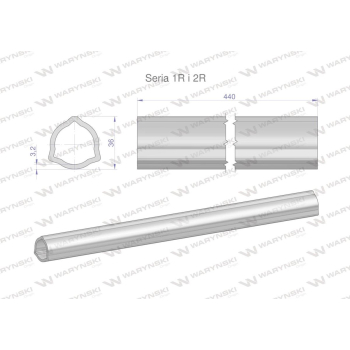 Rura wewnętrzna Seria 2R, rura zewnętrzna Seria 1R do wału 560 przegubowo-teleskopowego 36x3.2 mm 440 mm WARYŃSKI