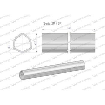 Rura zewnętrzna Seria 2R i 3R do wału 460 przegubowo-teleskopowego 43.5x3.4 mm 335 mm WARYŃSKI