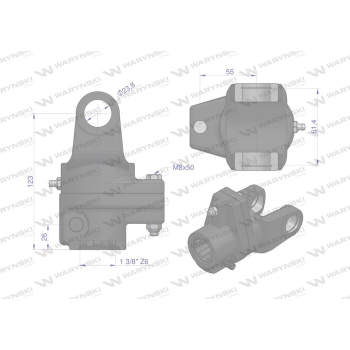 Sprzęgło na kołek wału Seria 2R 650Nm - 24x61 - 1 3/8 Z6 WARYŃSKI-102285