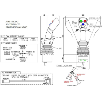 Proporcjonalny rozdzielacz hydrauliczny do ładowaczy czołowych LS (Load Sense) 2-sek. max przepływ 90L 1-sekcja pływ
