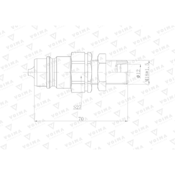 Szybkozłącze hydrauliczne wtyczka EURO M18x1.5 GZ long (9100818LW) VOIMA (opakowanie 50szt)-102604