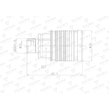Szybkozłącze hydrauliczne gniazdo EURO M22x1.5 GZ Push-pull (9100822G) VOIMA (opakowanie 50szt)-102607