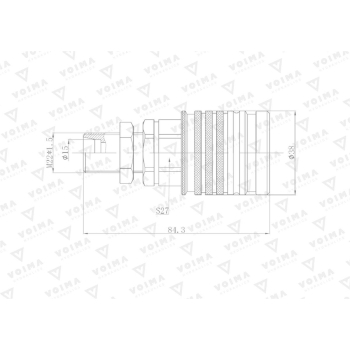 Szybkozłącze hydrauliczne gniazdo EURO M22x1.5 GZ Push-pull long (9100822GL) VOIMA (opakowanie 50szt)-102613