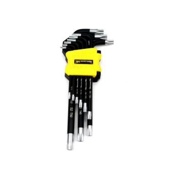 Zestaw kluczy przedłużonych TORX  T10-T50 ze stali S2 9el w uchwycie Waryński