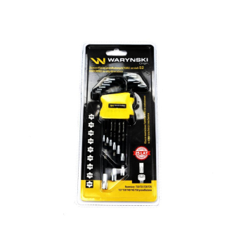 Zestaw kluczy przedłużonych TORX  T10-T50 ze stali S2 9el w uchwycie Waryński-102639