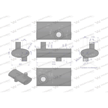 Tłumik pierwszy puszka 87704568 Case WARYŃSKI-102695