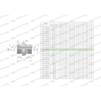 Przyłączka hydrauliczna BB  M18x1.5 12L x 3/8