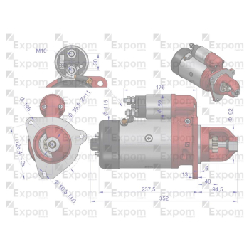 Rozrusznik R10A 300851ER. EX151000 24V 4.8 kW BIZON EXPOM KWIDZYN eu-103092