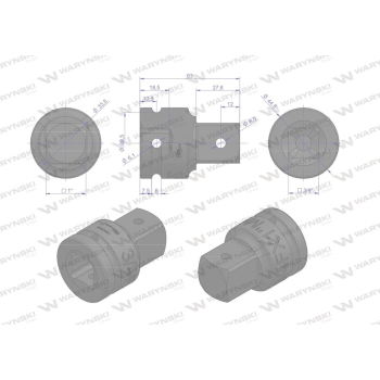 Adapter do kluczy udarowych 3/4 na 1