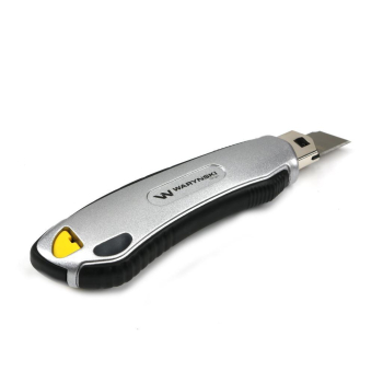 Nożyk łamany 18mm w aluminiowej obudowie z 6 ostrzami zapasowymi Waryński-103194