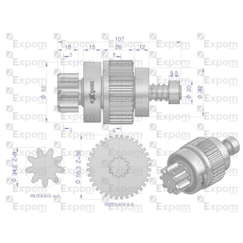 Zespół sprzęgający rozrusznika Renault Fendt typu Magneton 9142801 Blue Line EXPOM KWIDZYN-103853