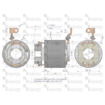 Stojan kompletny z szczotkotrzymaczem rozrusznika typu Magneton 9142722 Blue Line EXPOM KWIDZYN-103892