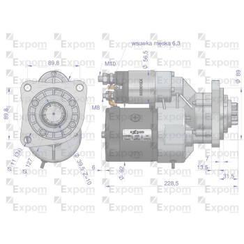 Rozrusznik z reduktorem typu Magneton 9142702 New Holland Blue Line EXPOM KWIDZYN-103900