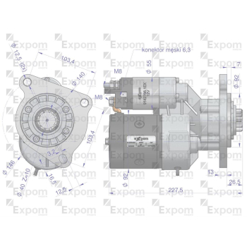 Rozrusznik z reduktorem typu Magneton MF3 9142764 Blue Line EXPOM KWIDZYN-103912