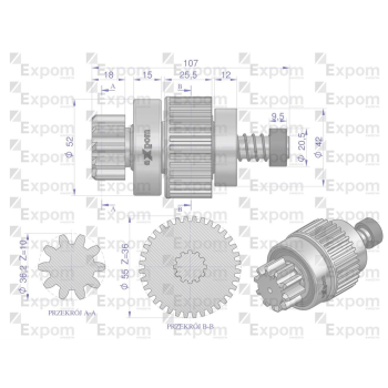 Zespół sprzęgający rozrusznika CASE MF typu Magneton 9142748 Blue Line EXPOM KWIDZYN-103941