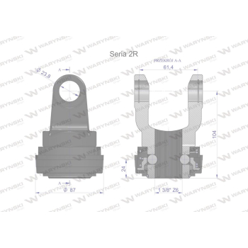 Widłak z pierścieniem 1 3/8 Z6- 23.8X61.3 Seria 2R CE2020 Waryński W21920505B W21920507B WR217201-104219