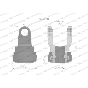 Widłak z pierścieniem 1 3/8 Z6 - 27X74.6 Seria 3R CE2020 Waryński W21940507B W21940505B WR217301-104222