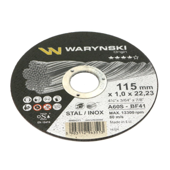Tarcza do cięcia metalu 115 x1.0 x22.23 mm Waryński-104238