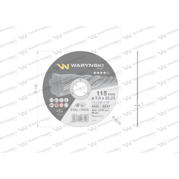 Tarcza do cięcia metalu 115 x1.0 x22.23 mm Waryński-104239