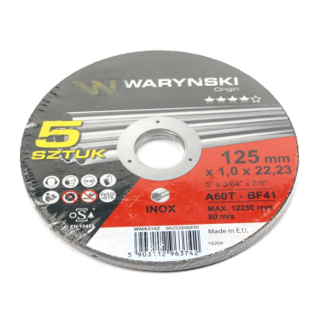 Tarcza do cięciai inoxu 125 x1.0 x22.23 mm Waryński-104250