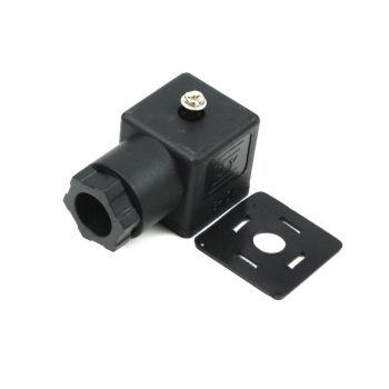 Wtyczka elektryczna (czarna) 12V 24V (SP666) do zasilania cewek elektromagnetycznych z uszczelką Waryński