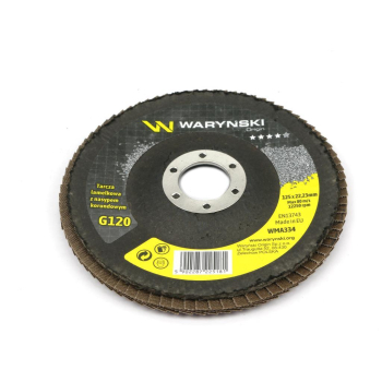 Tarcza do szlifierki 125 mm lamelkowa z elektrokorundem GR120  Waryński