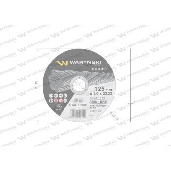 Tarcza do cięcia metalu 125 x1.0 x22.23 mm wielopak Waryński-104501