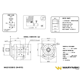 Silnik hydrauliczny MA2213C5B1D M5A567ADNQ206, B1322140031, JCB 800 Waryński-10460