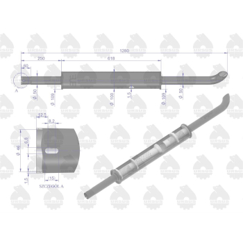 Tłumik okrągły długi 5.4kg 1280mm C-360 EMALIA ORYGINAŁ URSUS-105118
