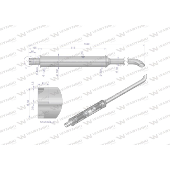 Tłumik 1590mm 6kg MF4 INOX WARYŃSKI-105125
