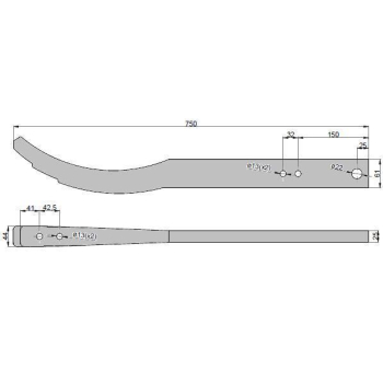 Grządziel słupica/trzon hartowana wzmocniona agregatu podorywkowego 750mm Gruber-10522