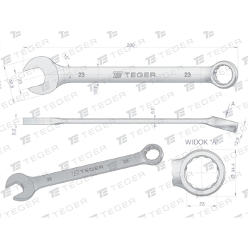 Klucz płasko-oczkowy 23 mm / TEGER-105576