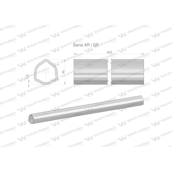 Rura wewnętrzna Seria 4R i 5R do wału 760 przegubowo-teleskopowego 45x3.8 mm 605 mm WARYŃSKI