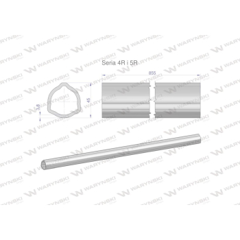 Rura wewnętrzna Seria 4R i 5R do wału 1010 przegubowo-teleskopowego 45x3.8 mm 855 mm WARYŃSKI