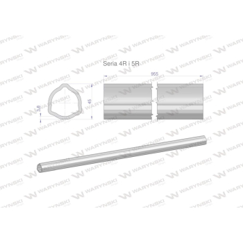 Rura wewnętrzna Seria 4R i 5R do wału 1110 przegubowo-teleskopowego 45x3.8 mm 955 mm WARYŃSKI