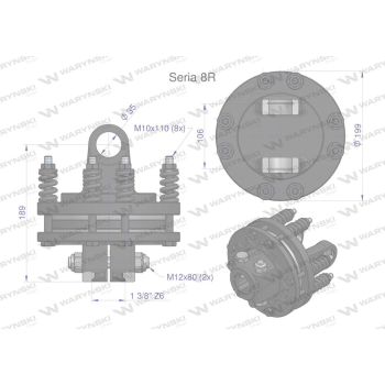 Sprzęgło cierne wału Seria 8R 1700Nm - 1 3/8 Z6 WARYŃSKI-105800