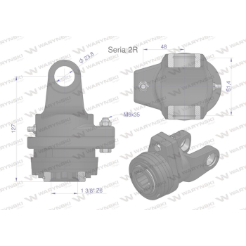 Sprzęgło na kołek wału Seria 2R 900Nm - 24x61 - 1 3/8 Z6 WARYŃSKI-105904