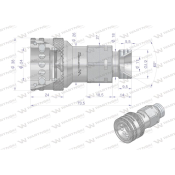 Szybkozłącze hydrauliczne gniazdo G1/2