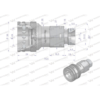 Szybkozłącze hydrauliczne gniazdo G1/2