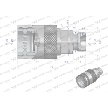 Szybkozłącze hydrauliczne gniazdo G1/2