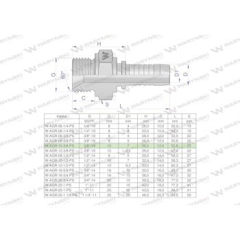 Zakucie hydrauliczne AGR DN10 3/8