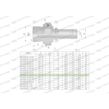 Zakucie hydrauliczne AGR DN13 1/2
