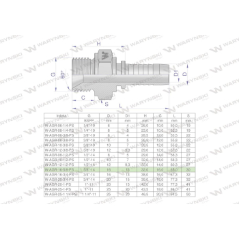 Zakucie hydrauliczne AGR DN16 5/8