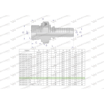 Zakucie hydrauliczne AGR DN20 3/4