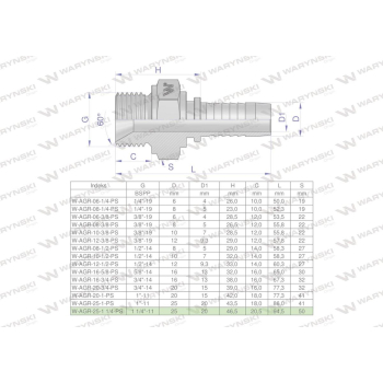 Zakucie hydrauliczne AGR DN25 1 1/4